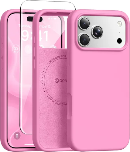 Vista 62 de GONEZ Funda magnética para iPhone 12 Case / 12 Pro Case, compatible con MagSafe, [protector de pantalla + protector de lente de cámara], funda