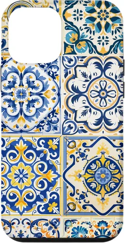 Vista 16 de Funda para iPhone 17 con diseño de azulejos mediterráneos sicilianos