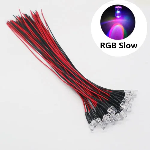 Vista 7 de 20 unids/lote DC12V F5mm 7.9 in redondo precableado agua claro LED lámpara bombilla pre-cableado emisor diodos para bricolaje decoración del hogar