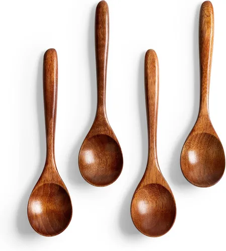 Vista 11 de 2 PCS Cucharas de Madera para Miel, Cucharas de Madera Pequeñas de 6.7 Pulgadas - Excelentes para Té, Café y Sopa, Pequeño Juego de Cucharas de Mesa