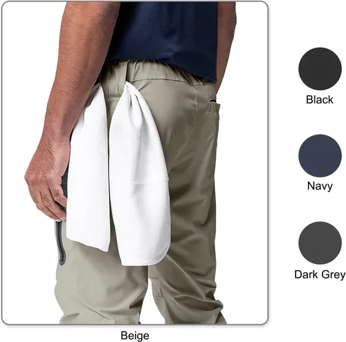 Vista 7 de MECH-ENG Pantalones deportivos para hombre, de secado rápido, pantalones deportivos de entrenamiento tipo cargo para fitness, pantalones ajustados