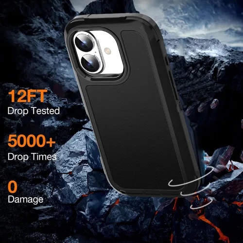 Vista 6 de AICase Funda para iPhone 17 (6.3 pulgadas), resistente protección contra caídas, cuerpo completo, a prueba de golpes, a prueba de caídas, a prueba
