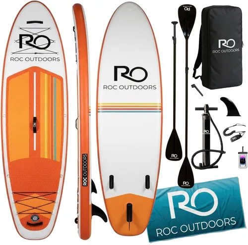 Vista 38 de Roc Tabla de remo inflable con accesorios y mochila de alta calidad, cubierta antideslizante, bolsa impermeable, correa, remo y bomba de mano.