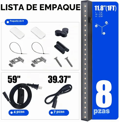 Vista 9 de Barrina Luces LED T5 de crecimiento, 5 W 1 pie, luces de plantas enlazables Amarillo