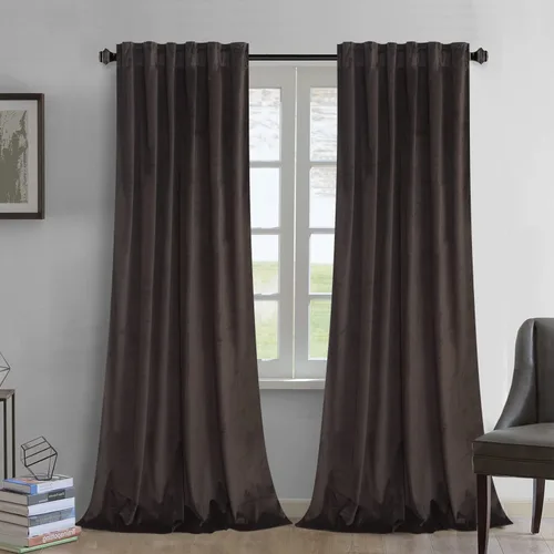 Vista 10 de [Usado] Cortinas de terciopelo rojo burdeos elegantes para ventana de sala de estar, 84 pulgadas de largo, oscurecimiento de habitación, pestaña