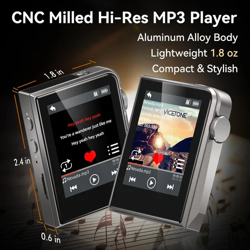 Vista 2 de RUIZU Reproductor MP3 HiFi de 64 GB sin pérdidas, reproductor de audio digital de alta resolución DAC DSD DAC, reproductor de música portátil