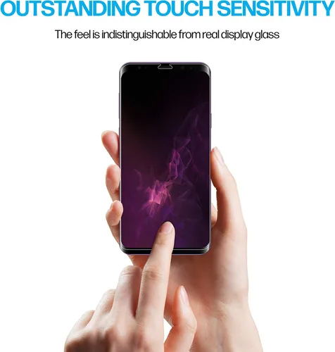 Vista 4 de Power Theory Protector de pantalla diseñado para Samsung Galaxy S9 PLUS (no de vidrio), kit de fácil instalación, compatible con fundas, cubierta