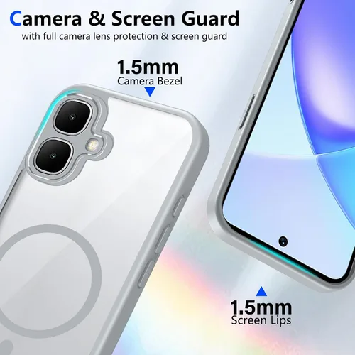 Vista 455 de Funda magnética transparente compatible con Xiaomi 17T, color negro 2 en 1 PC + TPU cubierta de teléfono a prueba de golpes, carcasa protectora