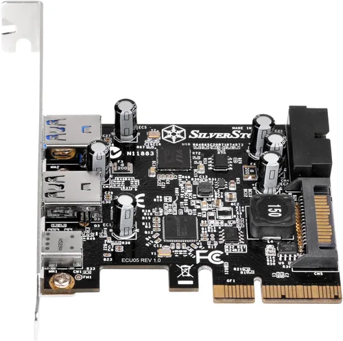 Vista 7 de SilverStone Technology Silverstone Tarjeta PCIe USB 3.1 y 3.0 con conector externo tipo C e interno de 19 pines ECU05 Componentes Otros