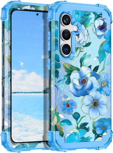 Vista 10 de Hekodonk Funda para Galaxy A15 5G, tres capas de alta resistencia a prueba de golpes, plástico duro+silicona suave, funda protectora de cuerpo Todo