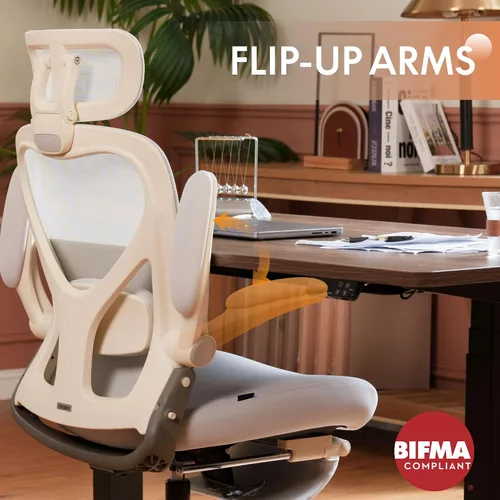 Vista 8 de FLEXISPOT Foldex - Silla de oficina ergonómica, silla plegable para espacios pequeños con soporte lumbar, reposabrazos abatibles, reposacabezas 3D