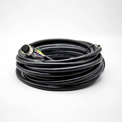 Vista 18 de Elecbee Cable M12 A-Code Conector recto de cabeza hembra individual Cable eléctrico de enchufe de aviación (cable de 12 pines 1M/3.3 pies)