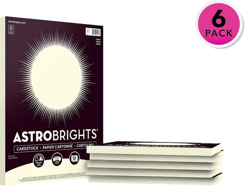 Vista 2 de Astrobrights Cartulina de colores, 8.5 x 11 pulgadas, 65 lb/176 gsm, "crema", 50 hojas (paquete de 6) - 300 hojas en total (91518)