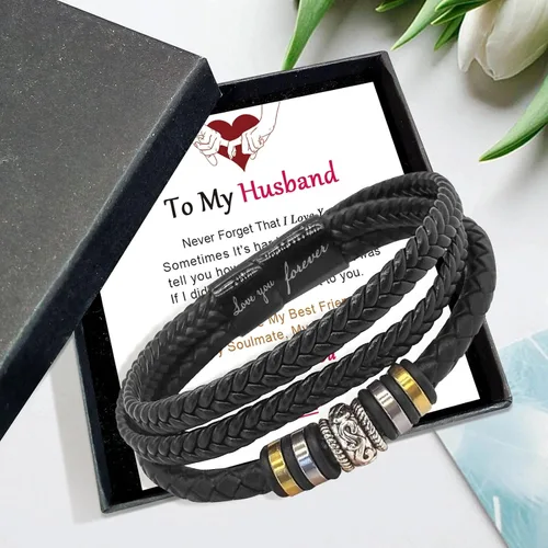 Vista 28 de Pulsera de cuero para hombre (mahua/matikou/yuanquan/8 Infinity)