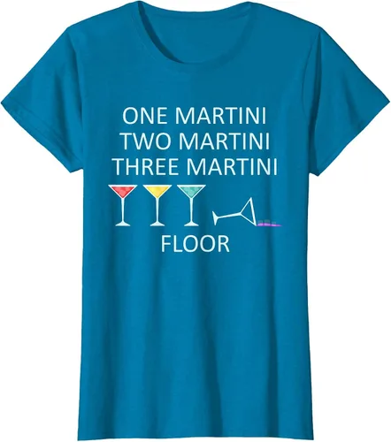 Vista 42 de Funny Bartender One Two Three Martini Floor Cocktail T-Shirt Asphalt Grey