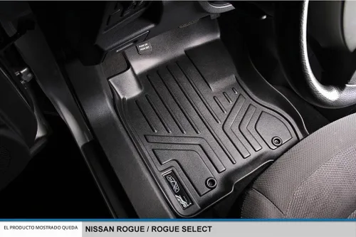 Vista 2 de SMARTLINER Juego de tapetes de piso de ajuste personalizado de 2 filas compatibles con Nissan Rogue 2008-2013