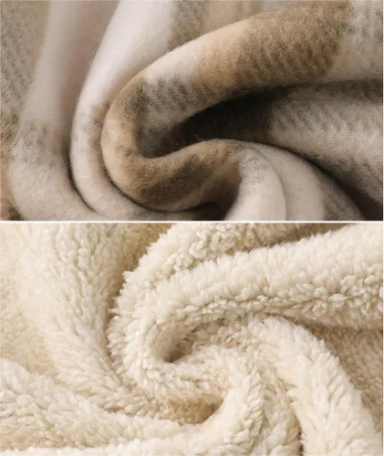 Vista 4 de Minfunttu Sudaderas con capucha para hombre, con cremallera, forro polar, sherpa, sudaderas pesadas, abrigo jacquard