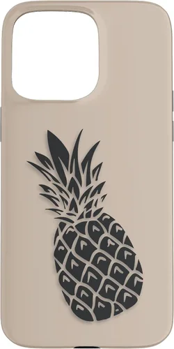 Vista 31 de Black Dark grey Pineapple on Tan beige for Pineapple lovers Case for iPhone 16