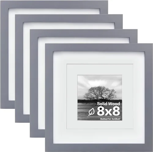 Vista 45 de Egofine - Marcos de fotos de 4 x 6 pulgadas (4 unidades) cubiertos por plexiglás, para fotos de 3 x 4.5 pulgadas / 3.5 x 5 pulgadas con paspartú