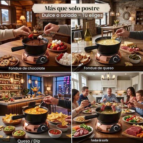 Vista 6 de Artestia - Calentador de inmersión eléctrico y maceta para fondue con temperatura ajustable Negro