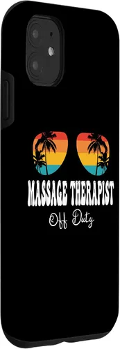 Vista 3 de iPhone 11 Masajista Terapeuta Off Duty Gafas de sol Hello Summer Sunset Case