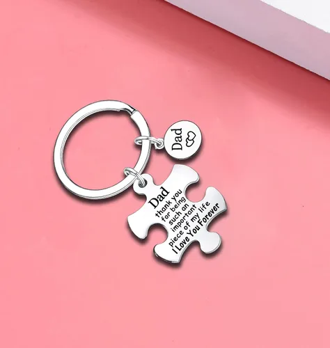 Vista 4 de Llavero para papá, regalo del día del padre, regalo para papá, regalo de hijo, hija, papá, cumpleaños, boda, regalo de Acción de Gracias, San
