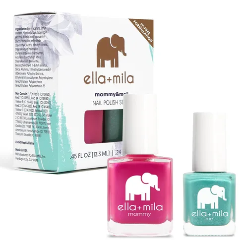 Vista 3 de ella+mila Mommy & Me Set de Esmalte de Uñas - Esmalte de uñas Resistente a las Astillas, de Larga Duración y de Secado Rápido, Set de Esmalte