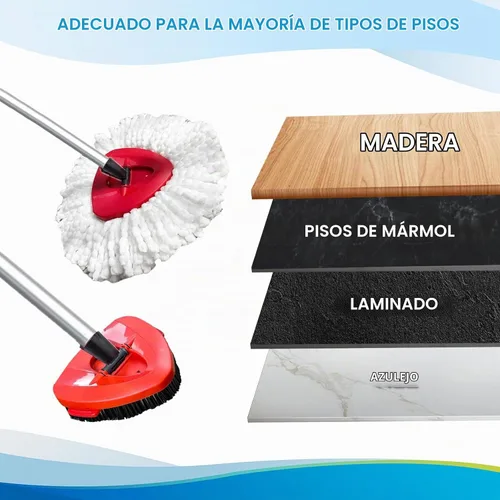 Vista 7 de Cabezal de trapeador giratorio y cepillo de repuesto para O Cedar EasyWring 1 tanque, color blanco