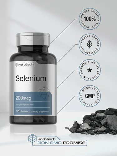 Vista 6 de Horbäach Suplemento de selenio para mujeres y hombres 200mcg 120