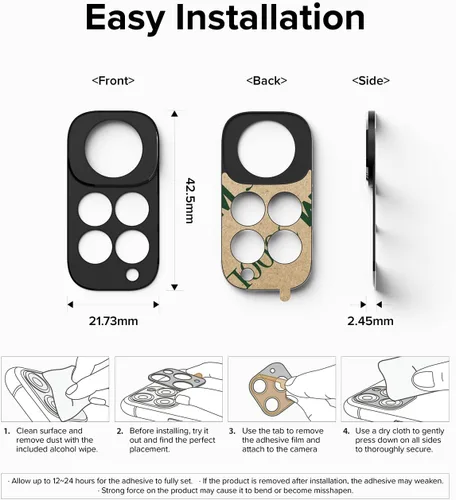 Vista 8 de Ringke Estilo de cámara compatible con Redmi Note 11S, protector de borde de lente de cámara trasera, marco de aluminio resistente, cubierta