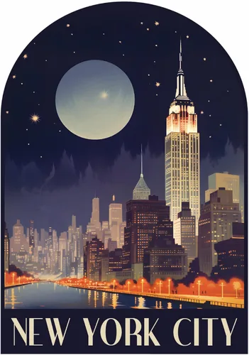 Vista 5 de Imán plano decorativo de recuerdo de la ciudad de Nueva York de 2 pulgadas