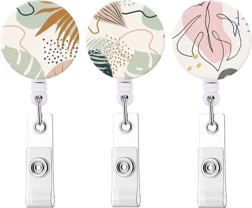 Vista 20 de Carrete retráctil para tarjetas de identificación con clip de cocodrilo resistente para nombre de enfermera, carrete decorativo para tarjetas