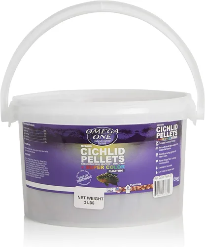 Vista 6 de Omega One Pellets flotantes estupendos del cíclido del color, gránulos pequeños de 9.8 ft m, envase de 3,5 oz
