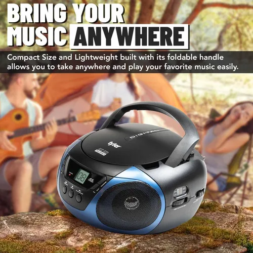 Vista 3 de Tyler - Reproductor de CD Boombox portátil, radio AM/FM Combo, reproductores de CD de Boom Box dinámicos para estéreo portátil