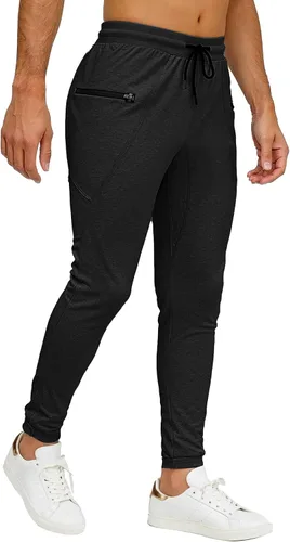 Vista 5 de MAIKANONG Pantalones deportivos ajustados para hombre, pantalones de entrenamiento para gimnasio, correr, atletismo, casual