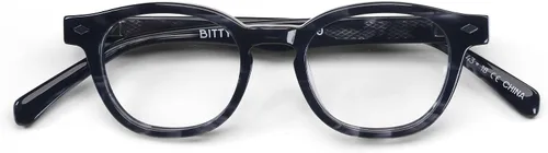 Vista 2 de eyebobs Bitty Witty Narrow Traditional and Blue Light Reading Glasses Granito negro