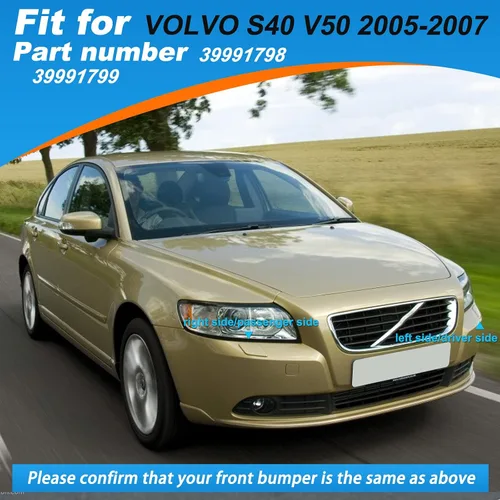 Vista 3 de Tapa de boquilla para limpiaparabrisas delantero para Volvo S40 V50 2005 2006 2007 39991798 39991799 (negro, lado izquierdo del conductor)