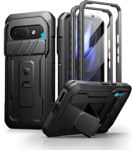 Vista 29 de Dexnor Funda para Google Pixel 9 Pro XL con cubierta deslizante para cámara y protector de pantalla integrado y soporte de alta resistencia, funda