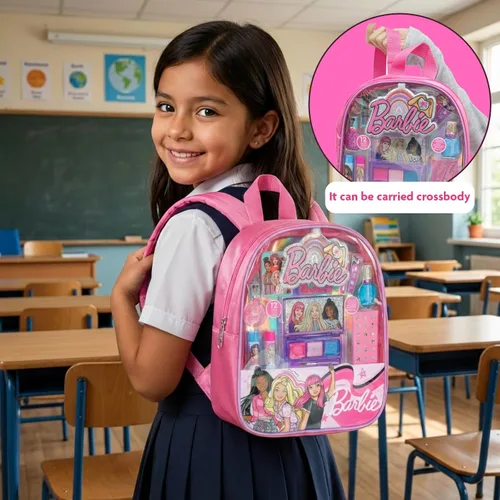 Vista 6 de Townley Girl - Juego de maquillaje para niñas en mochila, incluye bálsamo labial, esmalte de uñas, lima de uñas, lazos para el cabello, regalo