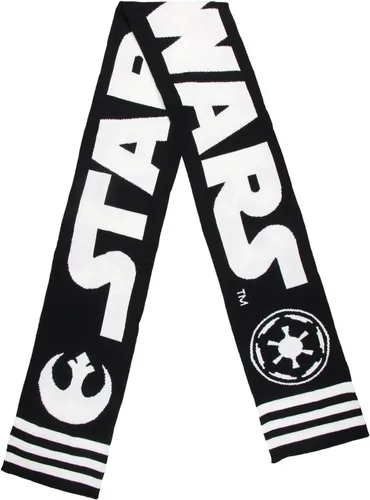 Vista 2 de Star Wars Galactic Empire Rebel Alliance - Juego de bufanda y gorro de punto cálido para invierno, Negro