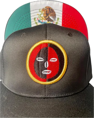 Vista 2 de Gorra ELEGGUA Bordado Negro El Snapback Con Bandera Mexicana, Negro