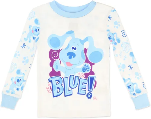 Vista 2 de Blues Clues Pijama de algodón para niños conjunto de ropa de dormir de 2 piezas con pantuflas Cozeez a juego talla 2 a 5 para niños pequeños