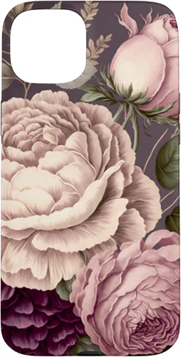 Vista 9 de Elegant Blush Pink & Purple Vintage Floral Rose & Peony Case for iPhone 17
