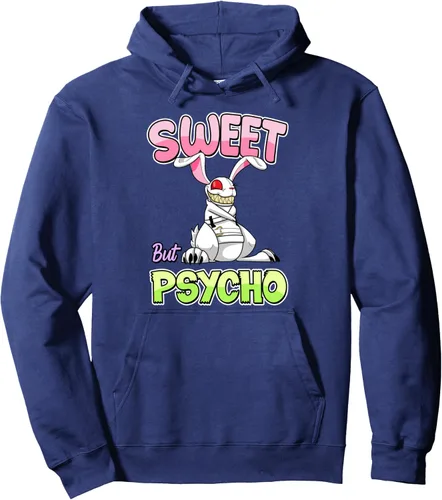 Vista 6 de Sweet But Psycho - Sudadera con capucha de conejo gótico espeluznante, Negro