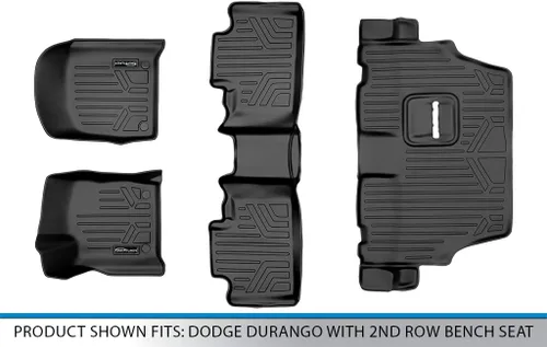 Vista 6 de SMARTLINER Juego de tapetes de piso de ajuste personalizado de 3 filas para Dodge Durango 2016-2025