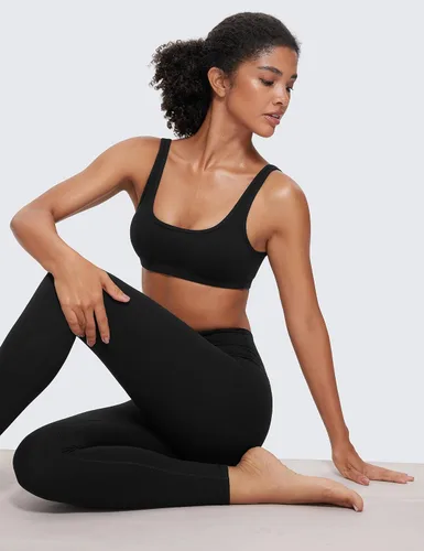 Vista 43 de CRZ YOGA Butterluxe - Mini brasier para mujer, cuello redondo, de bajo impacto, inalámbrico, deportivo, yoga, acolchado, para entrenamiento