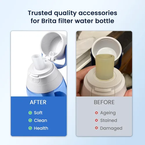 Vista 4 de GLACIER FRESH Boquilla de repuesto para botella de agua Brita, piezas de repuesto de válvula de mordida de botella de silicona compatibles