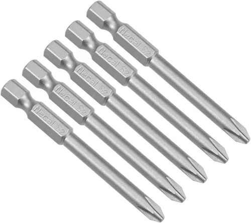 Vista 8 de uxcell 5 brocas magnéticas Phillips PH0 de 0.079 in, vástago hexagonal de 1/4 de pulgada, herramienta eléctrica S2 de 2.56 pulgadas de longitud