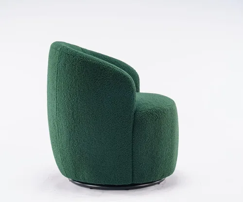 Vista 70 de Silla giratoria decorativa, moderna silla tapizada de barril con respaldo ergonómico y cojín cómodo, sillón individual de ocio para sala de estar