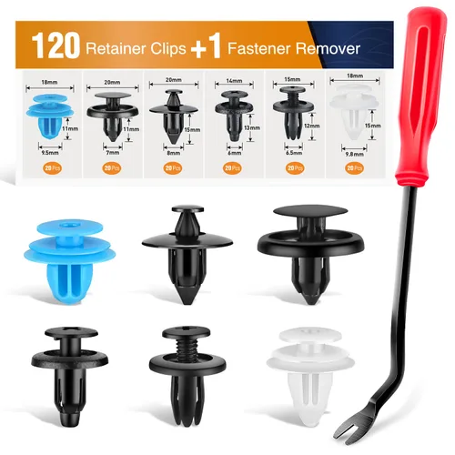 Vista 17 de GOOACC 100 clips de guardabarros para el cuerpo, remaches para el motor, debajo de la cubierta, clips de protección contra salpicaduras para Honda